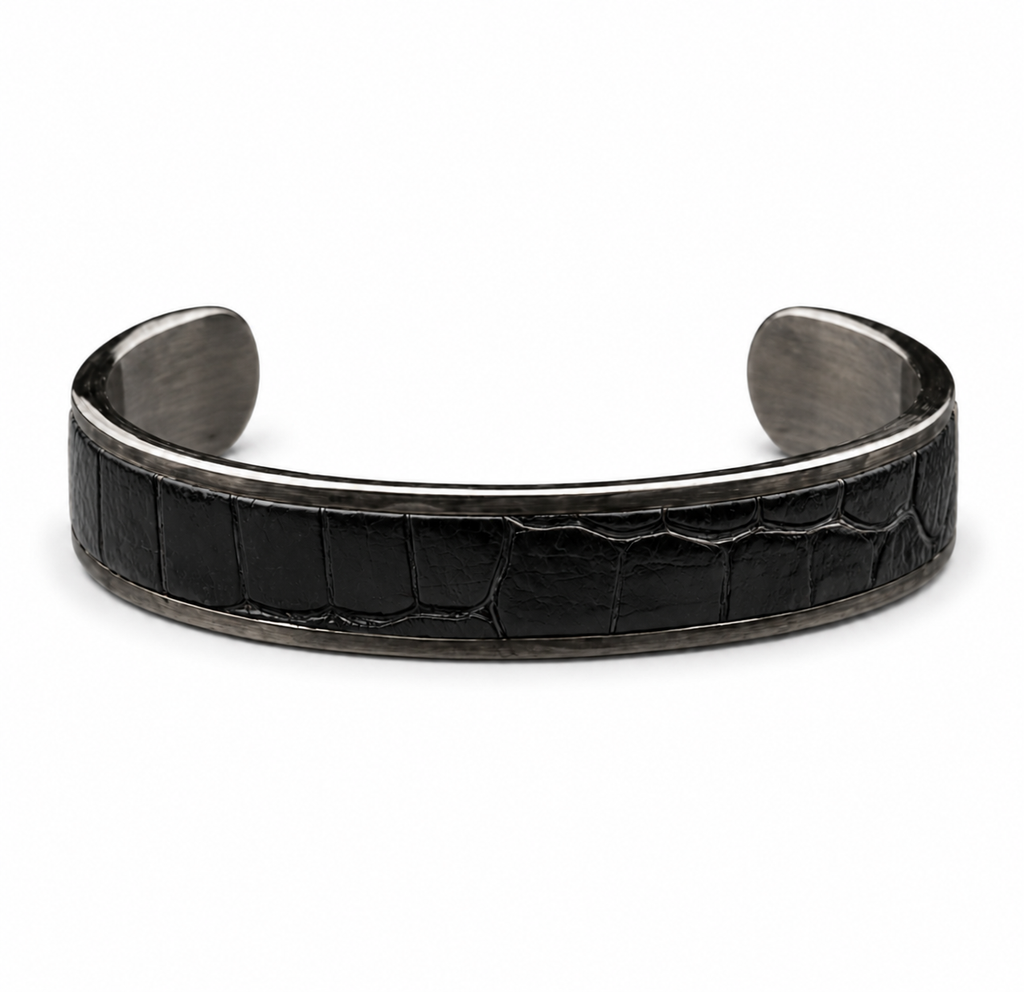 Noir Crocodile Cuff